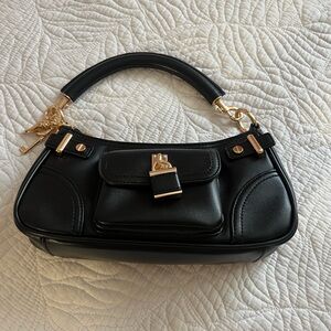 Aldo Black Mini Bag with Gold Accents